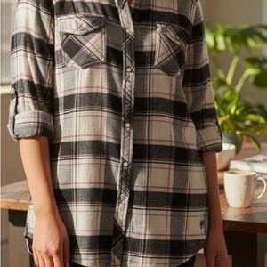 Ariat Black and Pink Plaid Shirt